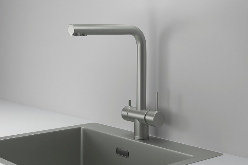 KS-7011, МАТОВАЯ СТАЛЬ, СМЕСИТЕЛЬ КУХОННЫЙ KITCHEN SPACE