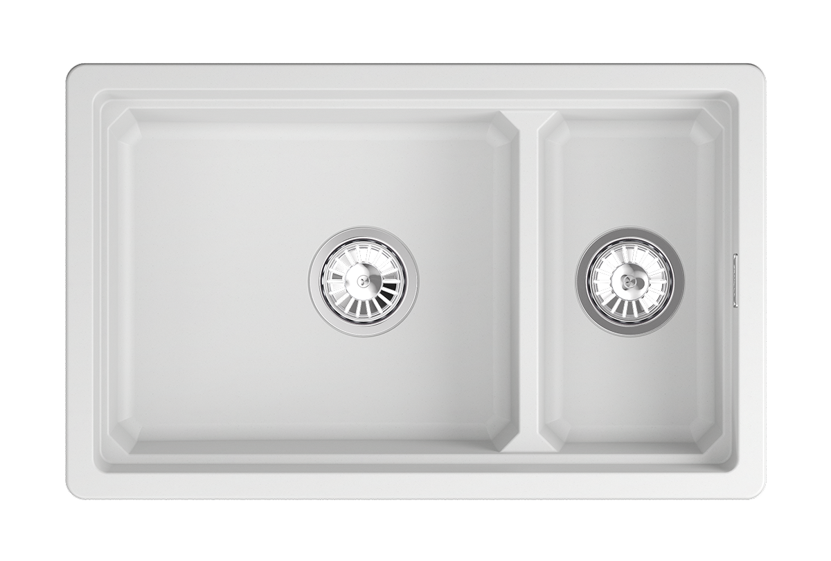 KS-7304iU, АРКТИК (БЕЛЫЙ), кухонная мойка, кварц
