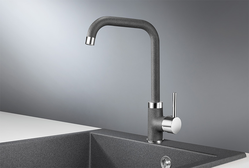 0041, ГРАФИТ (ЧЁРНО-СЕРЫЙ), СМЕСИТЕЛЬ КУХОННЫЙ