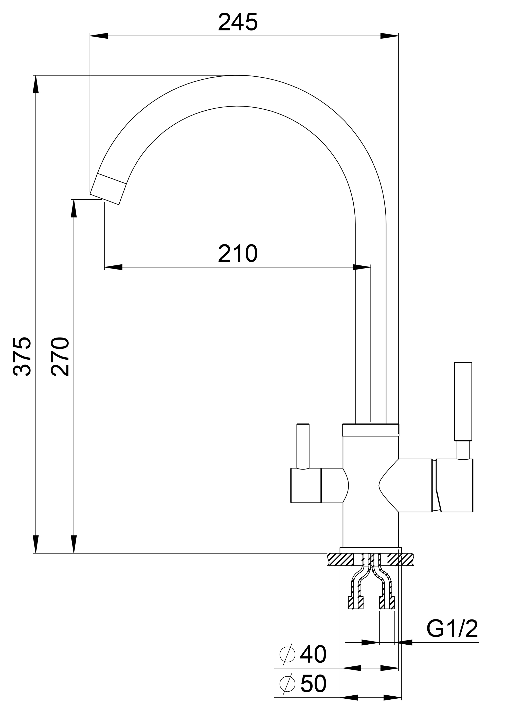 3168,  СМЕСИТЕЛЬ КУХОННЫЙ