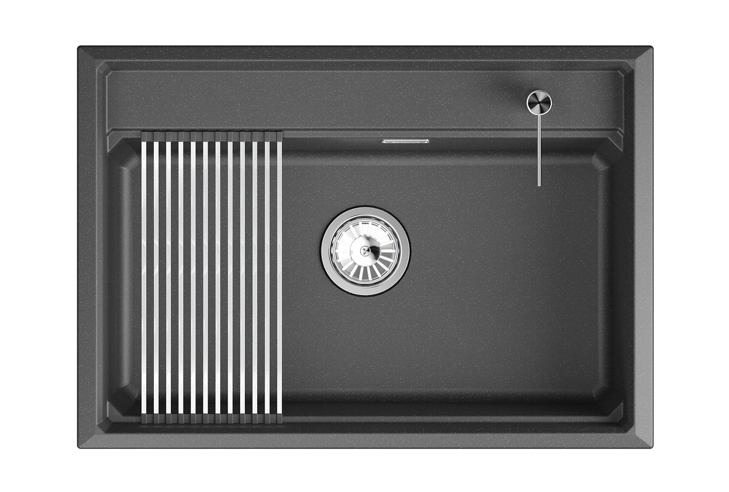 KS-7301i, ЧЁРНЫЙ  кухонная мойка, кварц