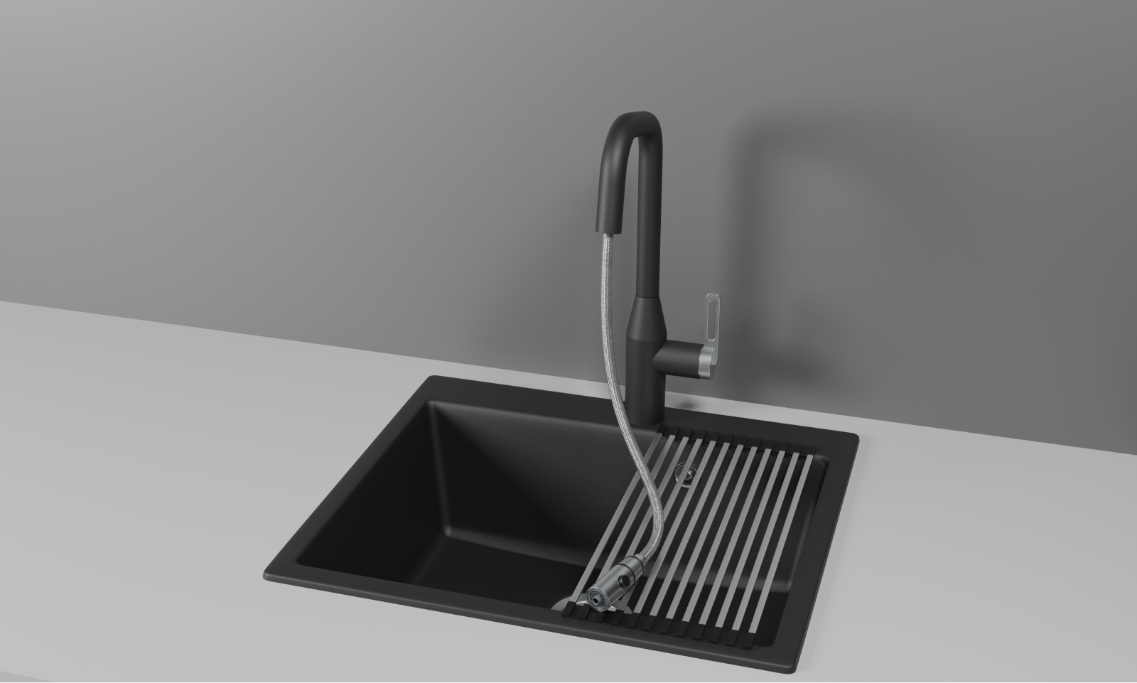 GR-8171, ТУРМАЛИН, СМЕСИТЕЛЬ КУХОННЫЙ С ВЫДВИЖНЫМ ИЗЛИВОМ