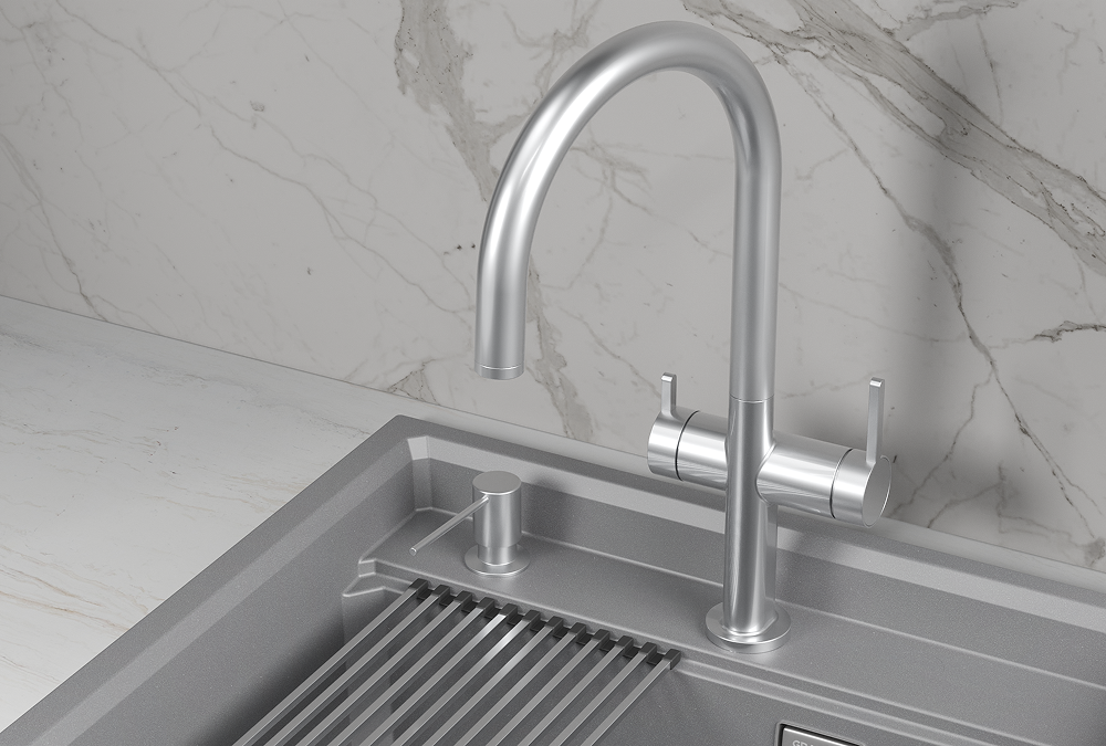 KS-8274, НЕРЖ, СМЕСИТЕЛЬ КУХОННЫЙ KITCHEN SPACE KS-8274, НЕРЖ, СМЕСИТЕЛЬ КУХОННЫЙ KITCHEN SPACE