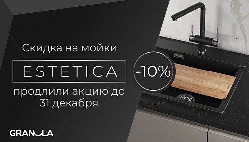 Скидка 10% на мойки серии Estetica